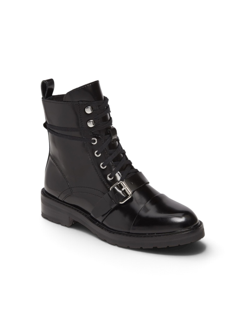 NEW AllSaints Donita Combat Boot Black Leather Sz 37